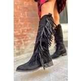 Shoebellas Barbara Siyah Dallas Kadın Topuklu Çizme