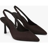Shoeberry Avoria Kadın Kahve Süet Stiletto İnce Topuklu Ayakkabı Suni Deri Tabanlı Konforlu Tasarım