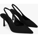 Shoeberry Kadın Avoria Siyah Süet Stiletto Suni Deri Ayakkabı İnce Topuklu Rahat Tasarım