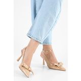 Shoeberry Kadın Fiorella Ten Rugan Fiyonk Detay Stiletto