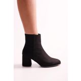 Shoeberry Kadın Haylee Siyah Süet Topuklu Bot