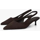 Shoeberry Kadın Kate Acı Kahve Süet Stiletto Suni Deri Malzemeden İnce Topuklu Rahat Ayakkabı