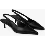 Shoeberry Kadın Kate Siyah Mat Cilt Stiletto Suni Deri İnce Topuklu Ayakkabı Jurdan Taban