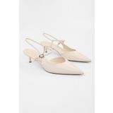 Shoeberry Kadın Lea Ekru Parlak Stiletto