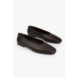 Shoeberry Kadın Levira Kahve Cilt Babet