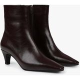 Shoeberry Kadın Lulu Bordo Cilt Kısa Topuklu Bot