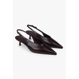 Shoeberry Kadın Luna Bordo Cilt Stiletto