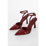 Shoeberry Kadın Martini Bordo Rugan Kemerli Bilek Bağlı Stiletto