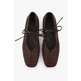 Shoeberry Kadın Naira Kahve Cilt Örgü Babet
