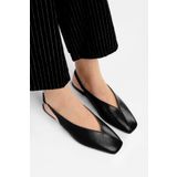 Shoeberry Kadın Noya Siyah Cilt Babet