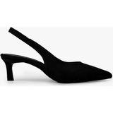 Shoeberry Kadın Peta Siyah Süet Stiletto İnce Topuklu Konforlu Ayakkabı Jurdan Taban