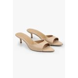 Shoeberry Kadın Saint Nude Cilt Mini Topuklu Terlik