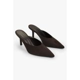 Shoeberry Kadın Serina Kahve Süet Stiletto Terlik