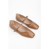 Shoeberry Kadın Sore Karamel Cilt Babet