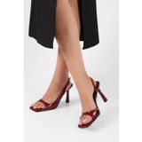 Shoeberry Kadın Tobian Bordo Rugan Topuklu Ayakkabı