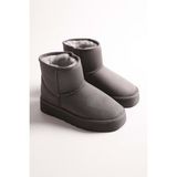 Shoeberry Kadın Uggy Gri Süet Bot Rahat Yürüyüş için Konforlu Tasarım ve 3,5 cm Topuk