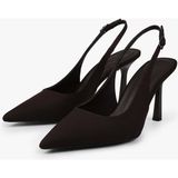 Shoeberry Kadın Vina Kahve Saten Stiletto