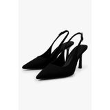 Shoeberry Kadın Vina Siyah Saten Stiletto