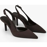 Shoeberry Kadın Zenvia Kahve Süet Stiletto İnce Topuklu Suni Deri Tabanlı Şık Ayakkabı