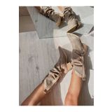 SHOEBOURNE Bej Süet Delikli Western Tarzı Yazlık Çizme