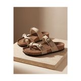 Shoebuo Premium Kadın Parmak Arası Sandalet Çift Tokalı Anatomik Taban Yazlık Günlük Terlik