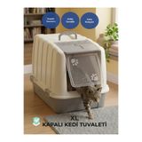 Shoebuo XL Kapalı Kedi Tuvaleti Büyük Boy Kedi Kum Kabı Filtreli Koku Önleyici Geniş İç Hacim Fitre Hediyeli