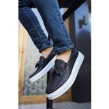 Shoecide CH127 Siyah Renk Beyaz Taban Erkek Günlük Ayakkabı