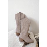 Shoemark Bambi Bej Suni Süet Kadın Çizme