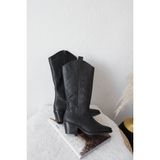 Shoemark Bambi Siyah Suni Deri Kadın Çizme