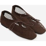 SHOEMARK Fila Kahve File & Suni Süet Kadın Babet