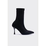 Shoemark Sely Siyah Süet Streç Bot