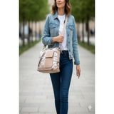 Shoemix Kadın Bej Puf Kapitone Omuz Çantası-Modern Tasarım Çapraz Askılı Günlük Çanta