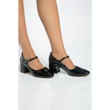 Shoes Time Topuklu Ayakkabı 123Y 369 - Siyah Rugan