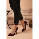 Shoes Time Topuklu Ayakkabı 18Y 708 - Bordo - Süet