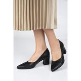 Shoes Time Topuklu Ayakkabı 21K 1065 - Siyah Deri