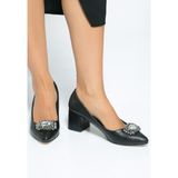 Shoes Time Topuklu Ayakkabı 24Y 567 - Siyah Deri