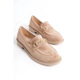 Shoesers Kadın Loafer Toka Detaylı Süet Makosen Günlük Ayakkabı