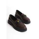 Shoesers Kadın Özel Tasarım Hafif ve Kalın Tabanlı Casual Oxford, Kelebek Tokalı Günlük Loafer Ayakkabı