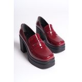 Shoesers Kadın Özel Tasarım Platform Topuklu Loafer Ayakkabı