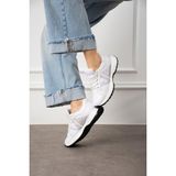 Shoetek Beatriz Kadın Sneakers Yandan Taşlı Bağcıklı Spor Ayakkabı Beyaz