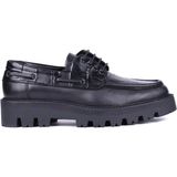 Shoetyle 115-K512 Siyah Hakiki Deri Croco Desen Bağcıklı Erkek Günlük Ayakkabı
