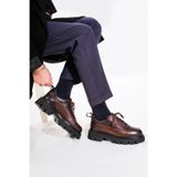 Shoetyle 115-K534 Kahverengi Hakiki Deri Bağcıklı Erkek Günlük Ayakkabı