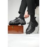 Shoetyle 115-K534 Siyah Hakiki Deri Bağcıklı Erkek Günlük Ayakkabı