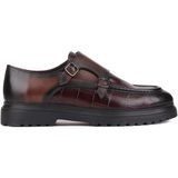 Shoetyle 250-1616 Bordo Croco Deri Tokalı Erkek Klasik Ayakkabı