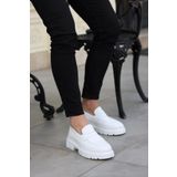 Shoetyle - Beyaz Deri Bağcıksız Erkek Günlük Ayakkabı 101-9069