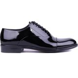 Shoetyle Fosco - Hakiki Rugan Deri Siyah Renk Klasik Erkek Ayakkabı - 7102