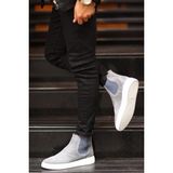 Shoetyle - Gri Hakiki Deri Süet Erkek Chelsea Bot 250-041
