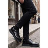 Shoetyle - Hakiki Açma Deri Siyah Renk Erkek Günlük Erkek Ayakkabı - 250-760-02