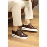 Shoetyle - Kahverengi Deri Bağcıklı Erkek Günlük Ayakkabı 610-1005