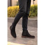 Shoetyle - Siyah Nubuk Erkek Chelsea Bot 365-0010